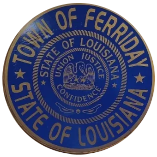 A blue and gold seal with the state of louisiana in it.